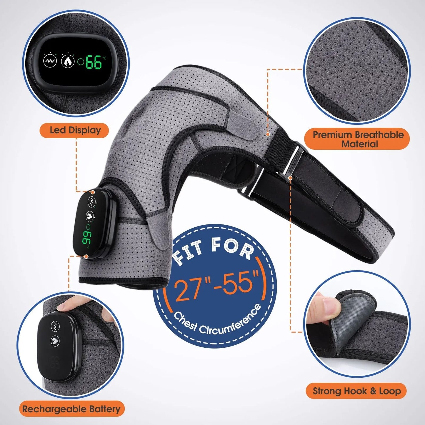 Electric Heated Shoulder and Back Massage Brace