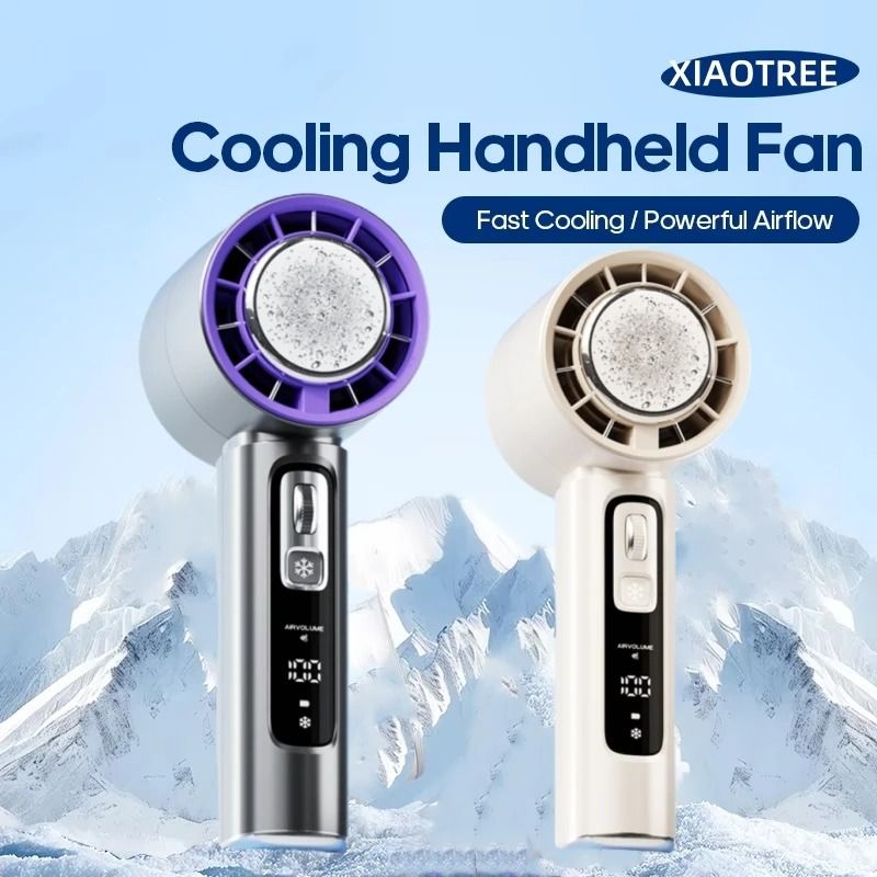 XIAOTREE Handheld Electric Fan with Semiconductor Cooling and 4000mAh Battery