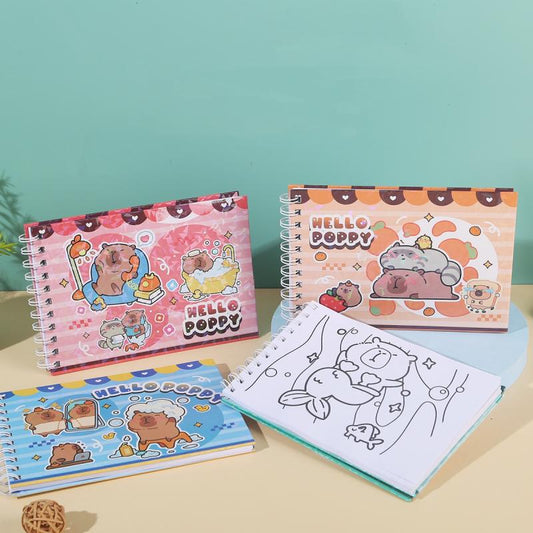 Bobbie Goods Coloring Book, Cute Capybara Characters, Cartoon Graffiti Painting Book for Kids