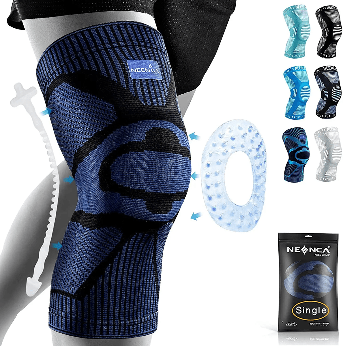 NEENCA Pro Knee Support Brace with Patella Gel and Side Stabilizers