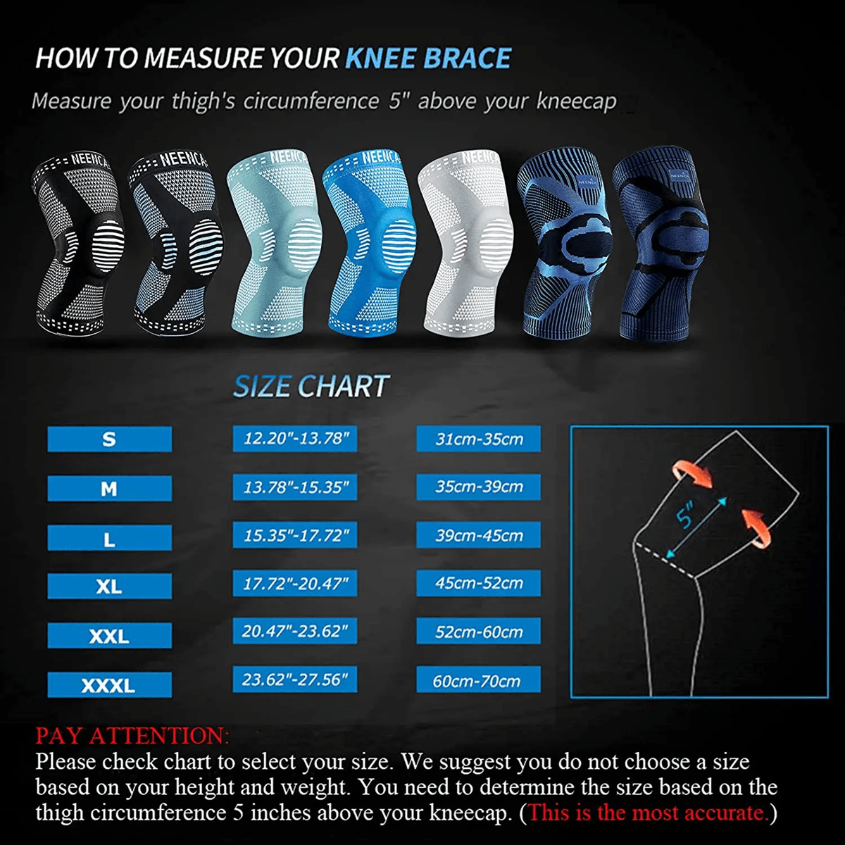 NEENCA Pro Knee Support Brace with Patella Gel and Side Stabilizers