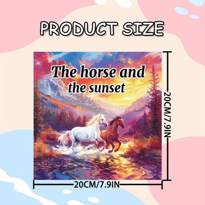 Art Therapy Coloring Book, Hand Painted Magical World of Horses, 20 Pages for Soothing Stress, Graffiti Drawing