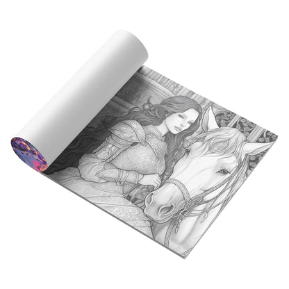 Art Therapy Coloring Book, Hand Painted Magical World of Horses, 20 Pages for Soothing Stress, Graffiti Drawing