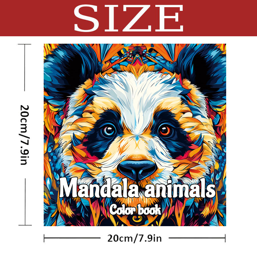 Animal Mandala Coloring Book for Adults, Stress Relief Art Therapy, Realistic Doodle Sketchbook, Creative Drawing Pad
