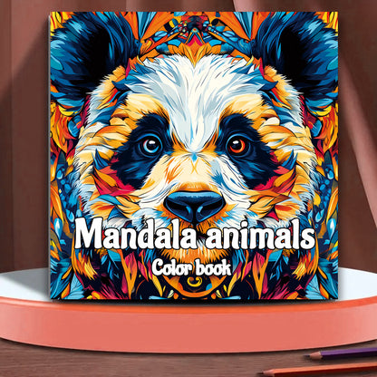 Animal Mandala Coloring Book for Adults, Stress Relief Art Therapy, Realistic Doodle Sketchbook, Creative Drawing Pad