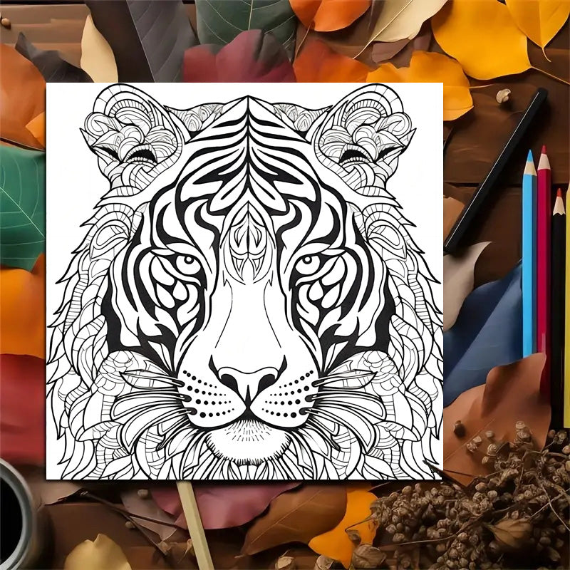 Animal Mandala Coloring Book for Adults, Stress Relief Art Therapy, Realistic Doodle Sketchbook, Creative Drawing Pad