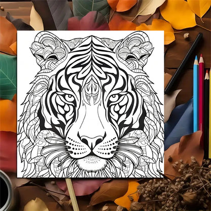 Animal Mandala Coloring Book for Adults, Stress Relief Art Therapy, Realistic Doodle Sketchbook, Creative Drawing Pad