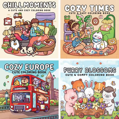 Stress Relief Coloring Book for Adults, Chill Moments Drawing Book, Perfect Gift for Anxiety, Party, Birthday