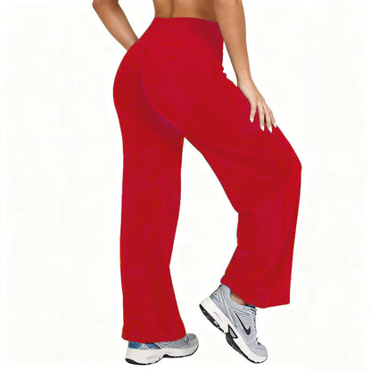 Plus Size Yoga Pants, High Waist Wide Leg, Naked Feel Stretchy Leggings, Solid Color Pilates Run Sport Straight Leg Pant