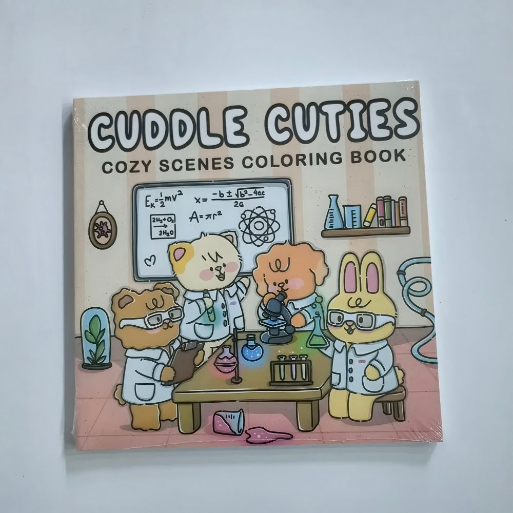 Halloween Coloring Book, For Adults and Teens, Adorable Creepy Creatures, Cozy Moments, Relaxation Gift