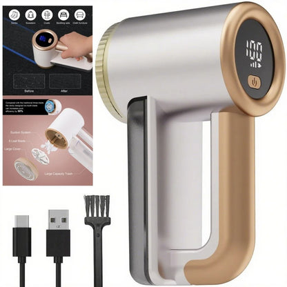Rechargeable Fabric Clothes Shaver 3 Speeds 2000mAh LED Display Lint Remover