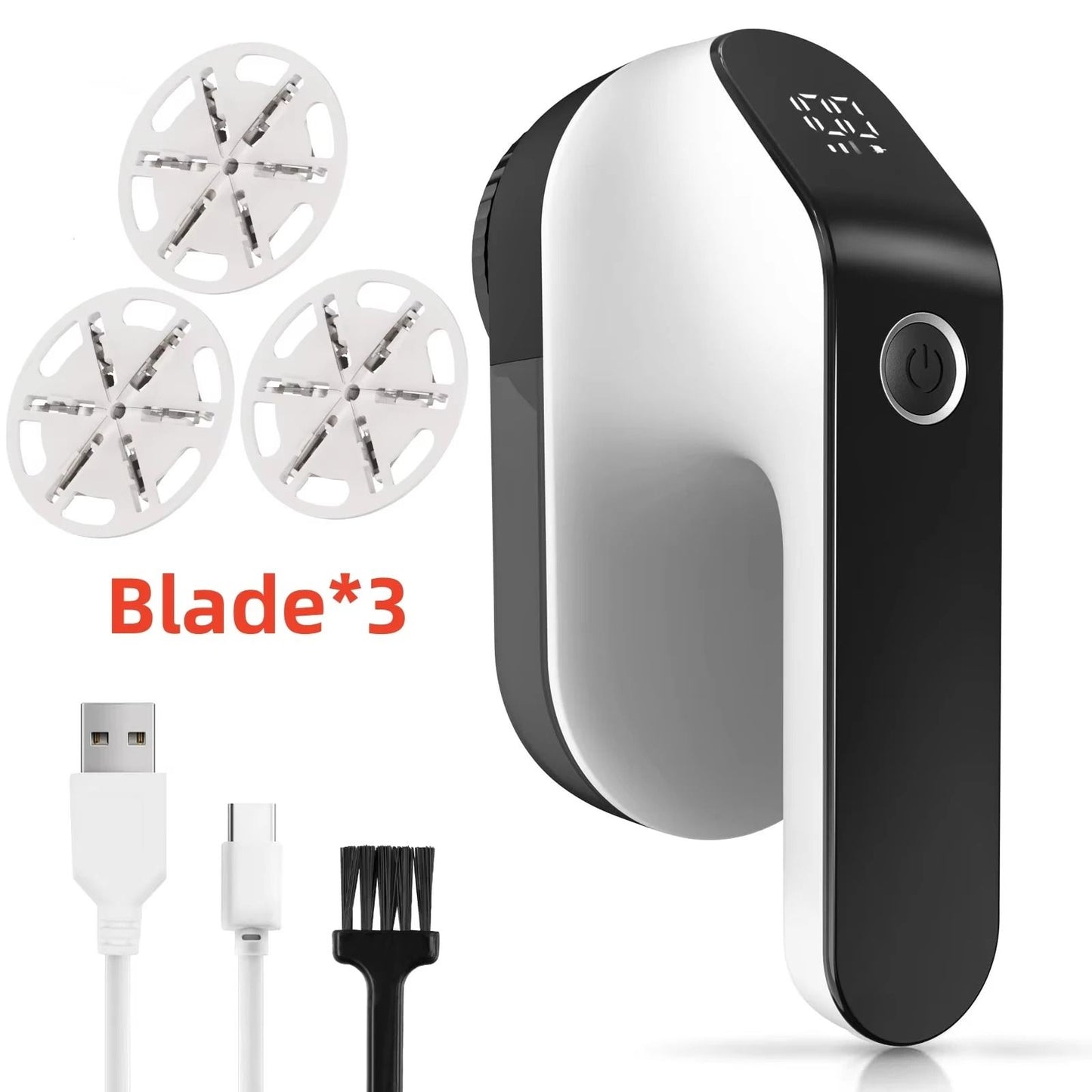 Rechargeable Fabric Clothes Shaver 3 Speeds 2000mAh LED Display Lint Remover