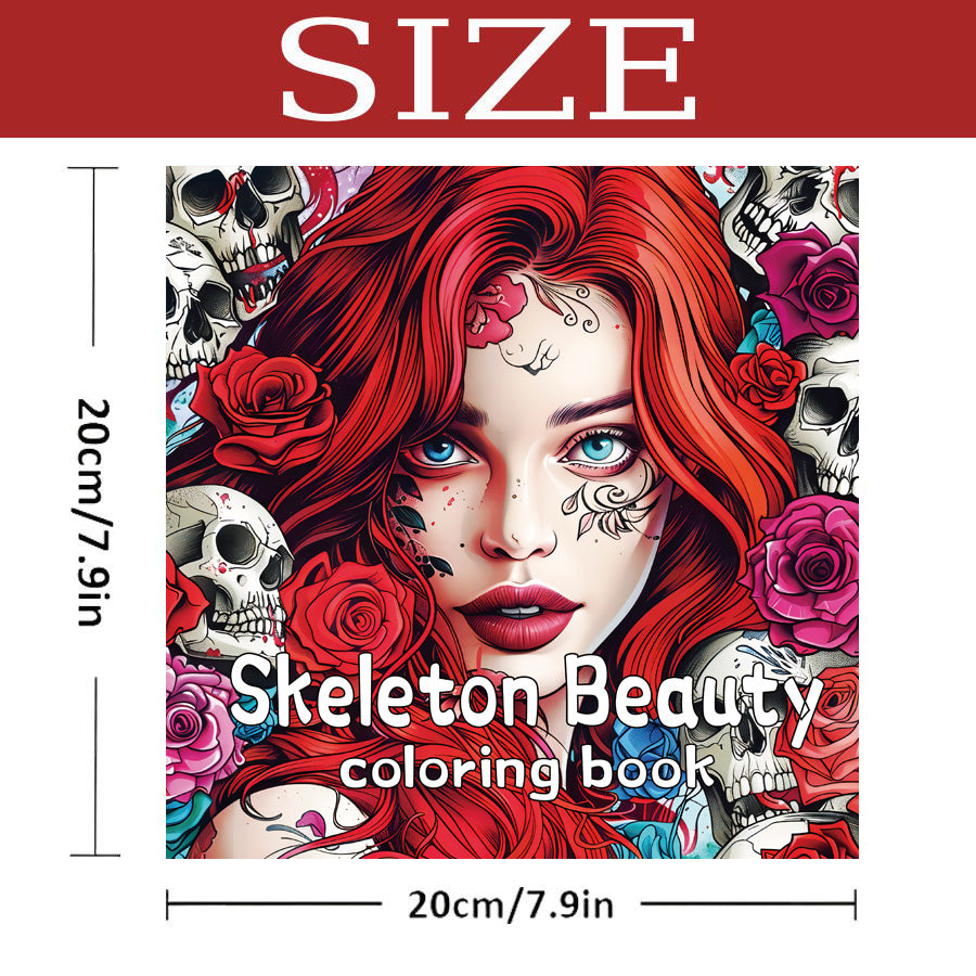 Art Therapy Coloring Book for Adults, Gothic Skull Designs, Stress Relief and Creative Gift Idea