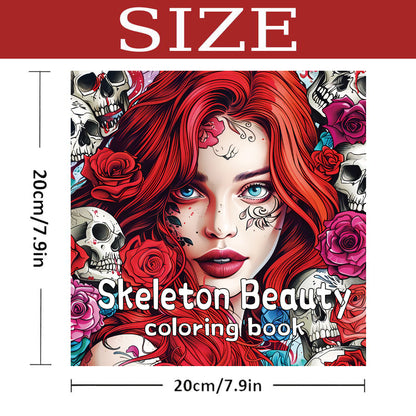 Art Therapy Coloring Book for Adults, Gothic Skull Designs, Stress Relief and Creative Gift Idea