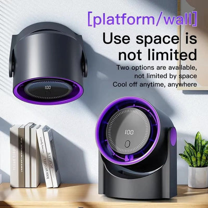100 Level Bladeless Fan USB Rechargeable Quiet Desktop Cooling Fan