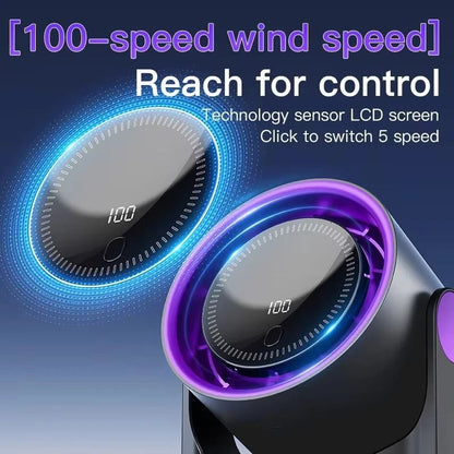 100 Level Bladeless Fan USB Rechargeable Quiet Desktop Cooling Fan