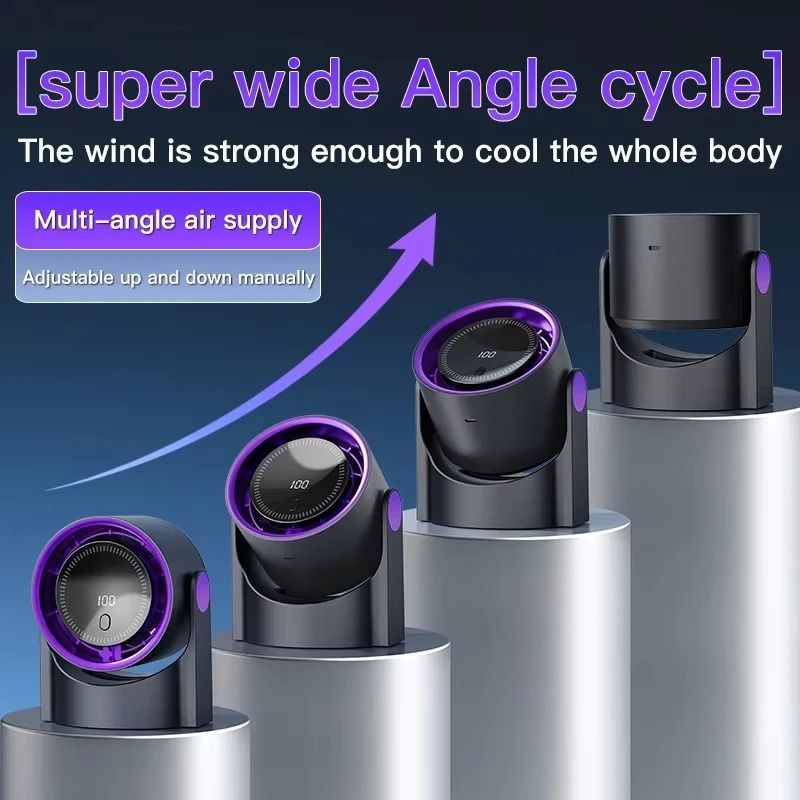 100 Level Bladeless Fan USB Rechargeable Quiet Desktop Cooling Fan