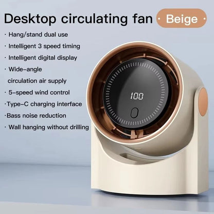 100 Level Bladeless Fan USB Rechargeable Quiet Desktop Cooling Fan