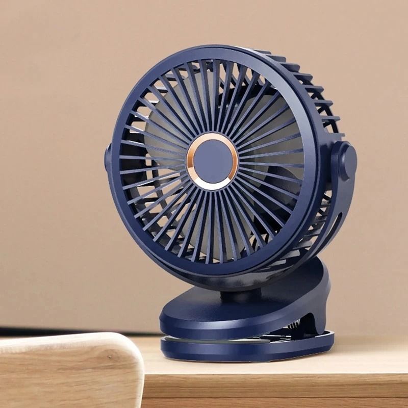 Portable USB Table Clip Fan 10000mAh Rechargeable Mini Desk Stand Fan