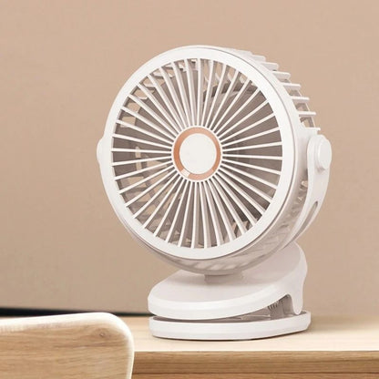Portable USB Table Clip Fan 10000mAh Rechargeable Mini Desk Stand Fan