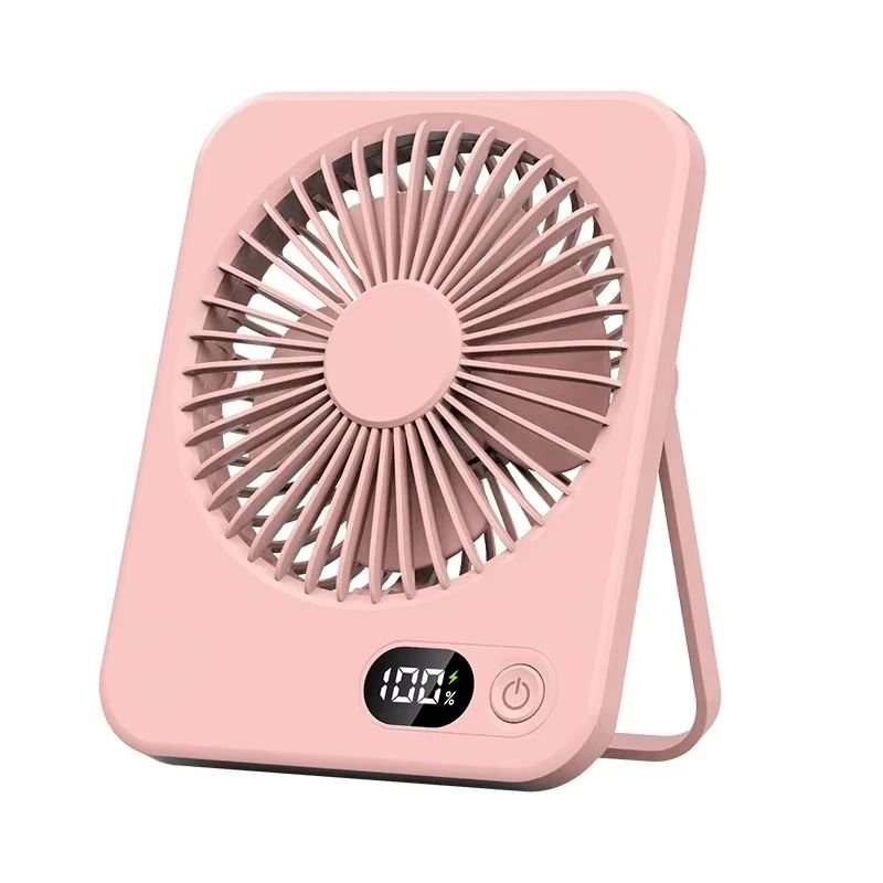 Desk Fan USB Rechargeable 180 Degree Tilt Folding Personal Fan 5 Speeds Digital Display