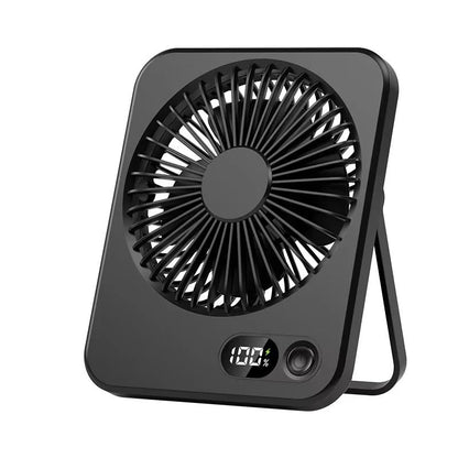 Desk Fan USB Rechargeable 180 Degree Tilt Folding Personal Fan 5 Speeds Digital Display