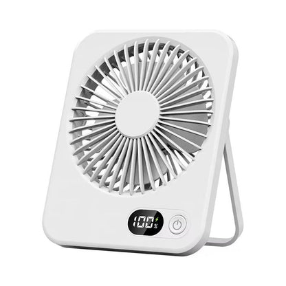 Desk Fan USB Rechargeable 180 Degree Tilt Folding Personal Fan 5 Speeds Digital Display