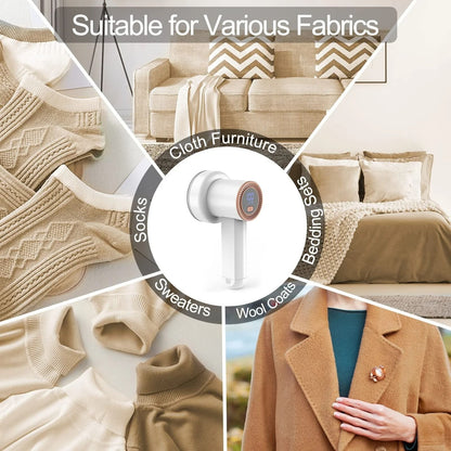 Electric Fabric Shaver Digital Display Rechargeable Lint Remover for Clothing and Blanket
