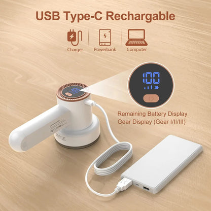 Electric Fabric Shaver Digital Display Rechargeable Lint Remover for Clothing and Blanket