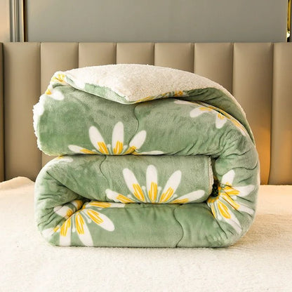 Super Thick Winter Warm Blanket Weighted Artificial Lamb Cashmere Comforter for Bed