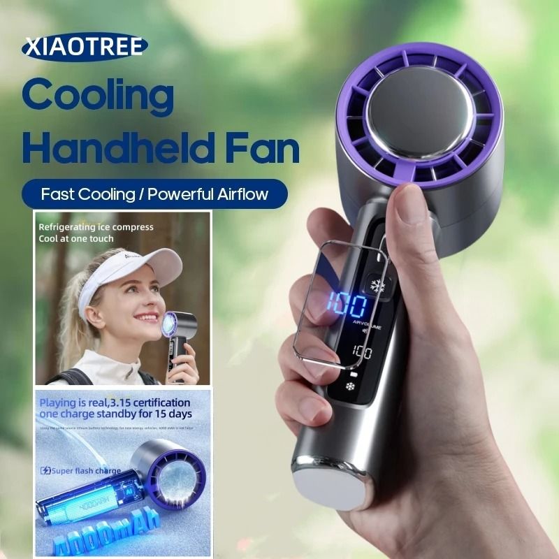 Rechargeable 4000mAh Electric Handheld Fan 100 Speeds Adjustable Portable Outdoor Turbo Fan