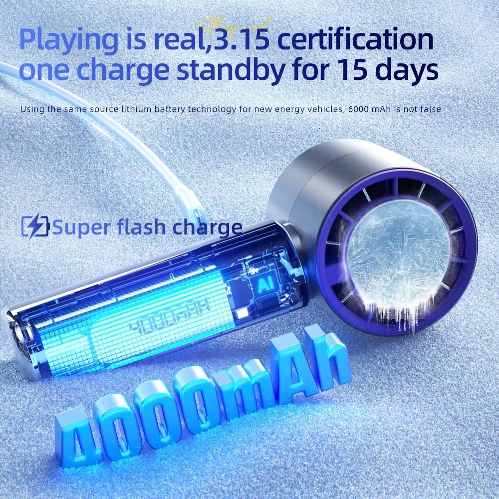 Rechargeable 4000mAh Electric Handheld Fan 100 Speeds Adjustable Portable Outdoor Turbo Fan
