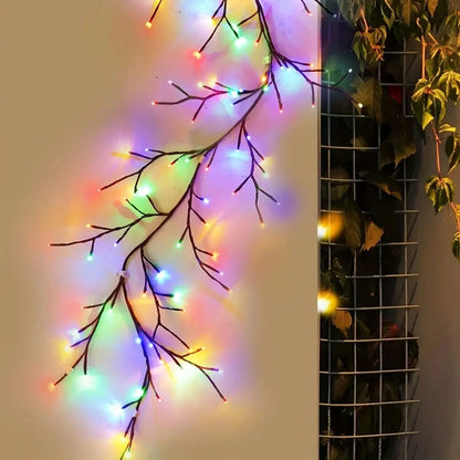 Solar Powered Willow Vine String Lights with 96 LEDs