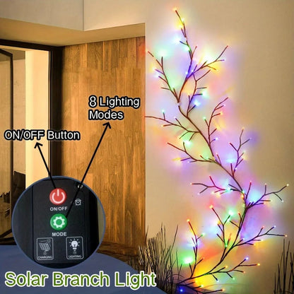 Solar Powered Willow Vine String Lights with 96 LEDs