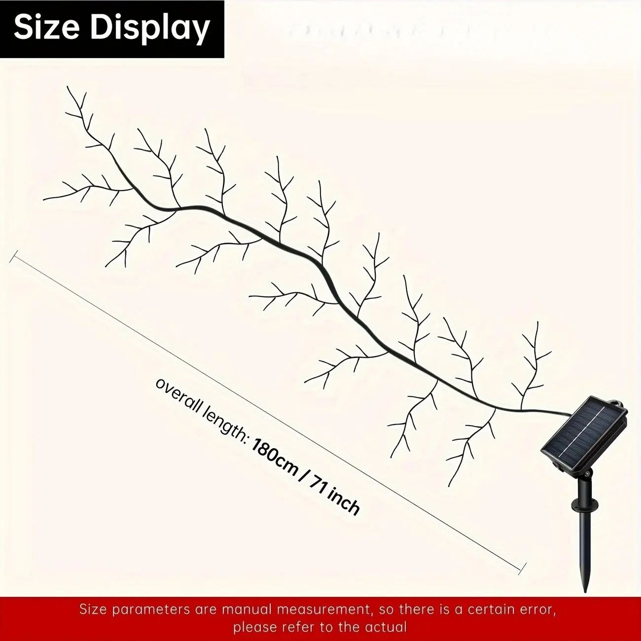 Solar Powered Willow Vine String Lights with 96 LEDs