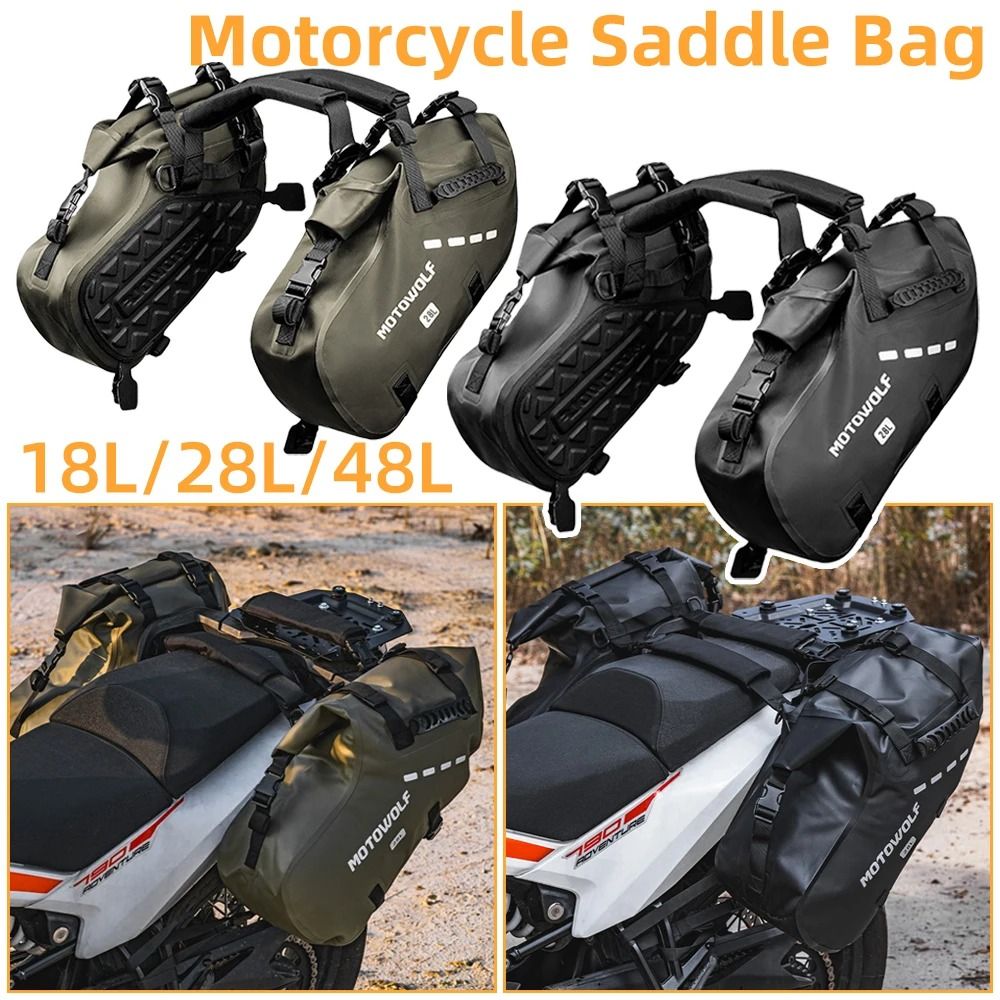 Waterproof Motorcycle Saddle and Pannier Bag with Large Capacity Storage