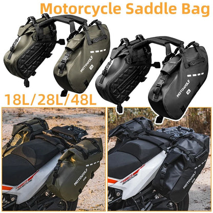 Waterproof Motorcycle Saddle and Pannier Bag with Large Capacity Storage