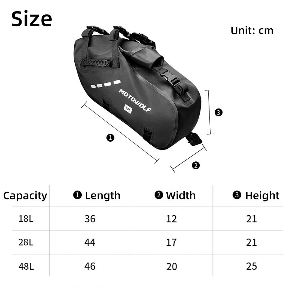 Waterproof Motorcycle Saddle and Pannier Bag with Large Capacity Storage