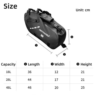 Waterproof Motorcycle Saddle and Pannier Bag with Large Capacity Storage