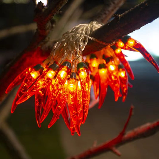 Red Chilli LED String Lights – Battery/USB Powered Fairy Garland for Holiday, Wedding & Party Decor
