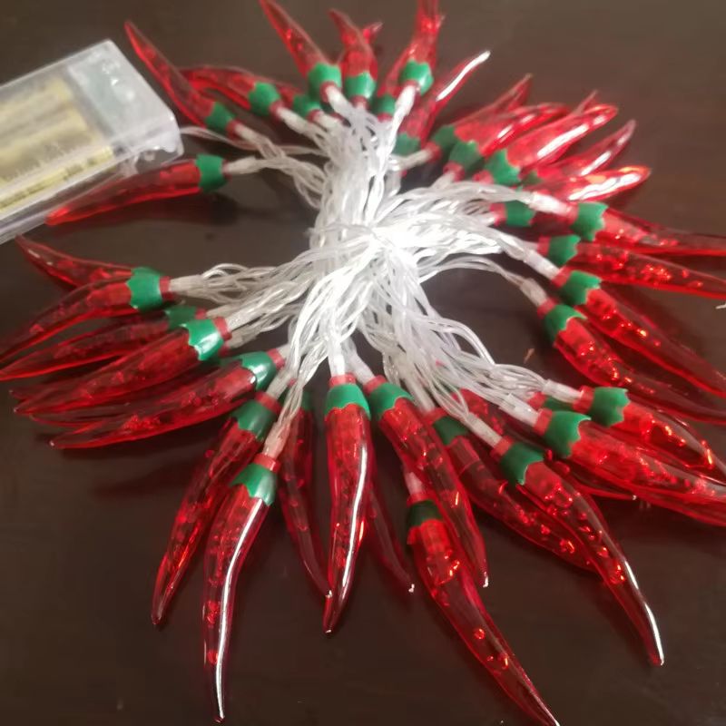Red Chilli LED String Lights – Battery/USB Powered Fairy Garland for Holiday, Wedding & Party Decor