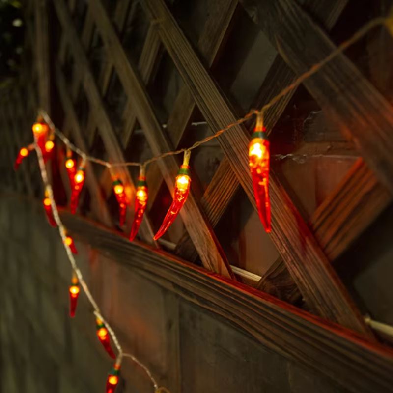 Red Chilli LED String Lights – Battery/USB Powered Fairy Garland for Holiday, Wedding & Party Decor