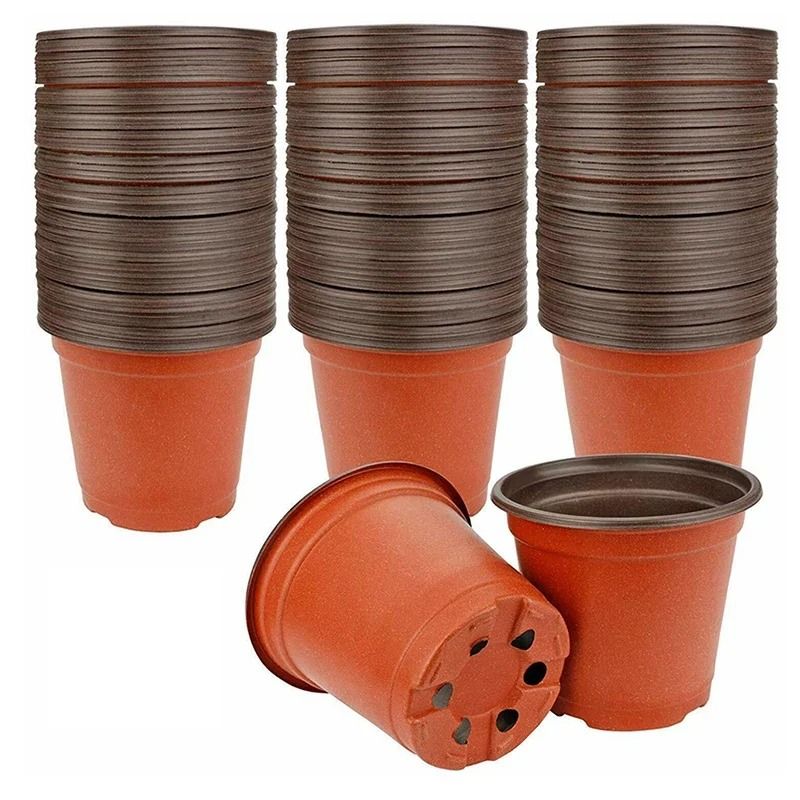 Flexible Plastic Nursery Pots 75 Pack for Seedlings Succulents and Transplants