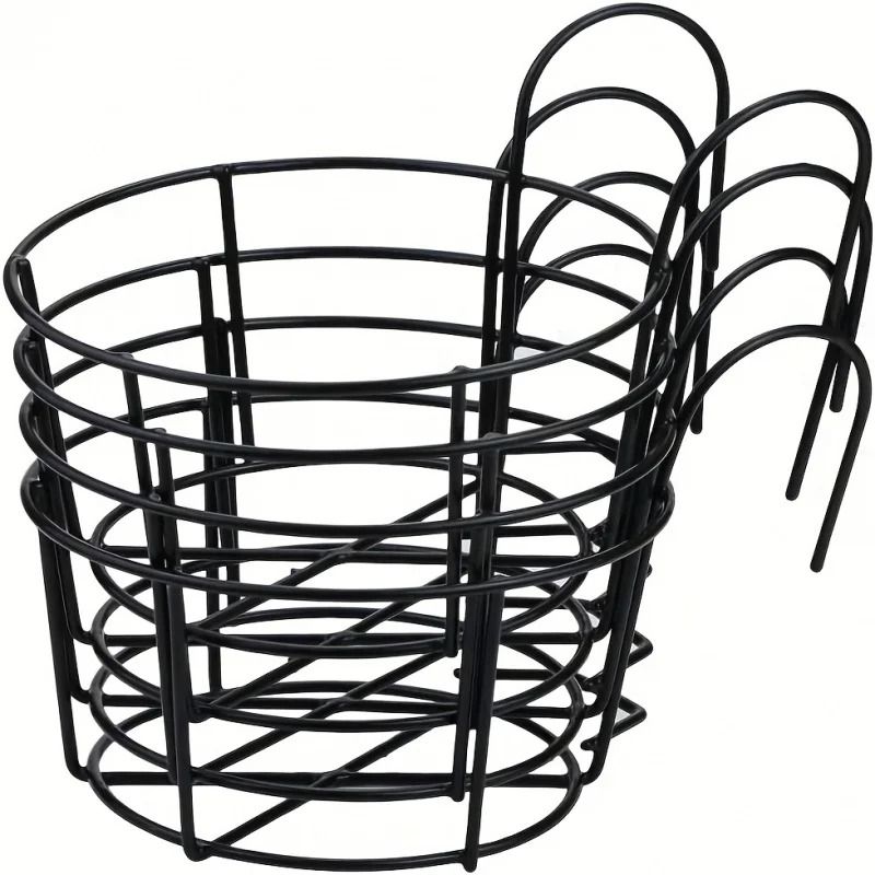 Stylish Round Metal Hanging Planters 4 Piece Set for Balcony Garden Indoor Decor