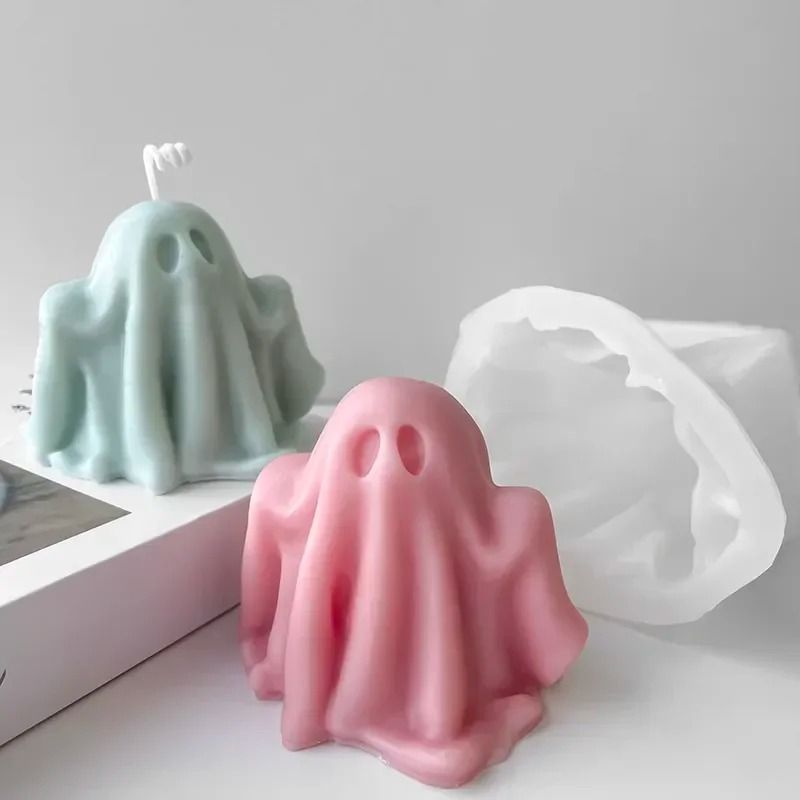 Halloween Ghost Candle Silicone Mold for Wax Resin DIY