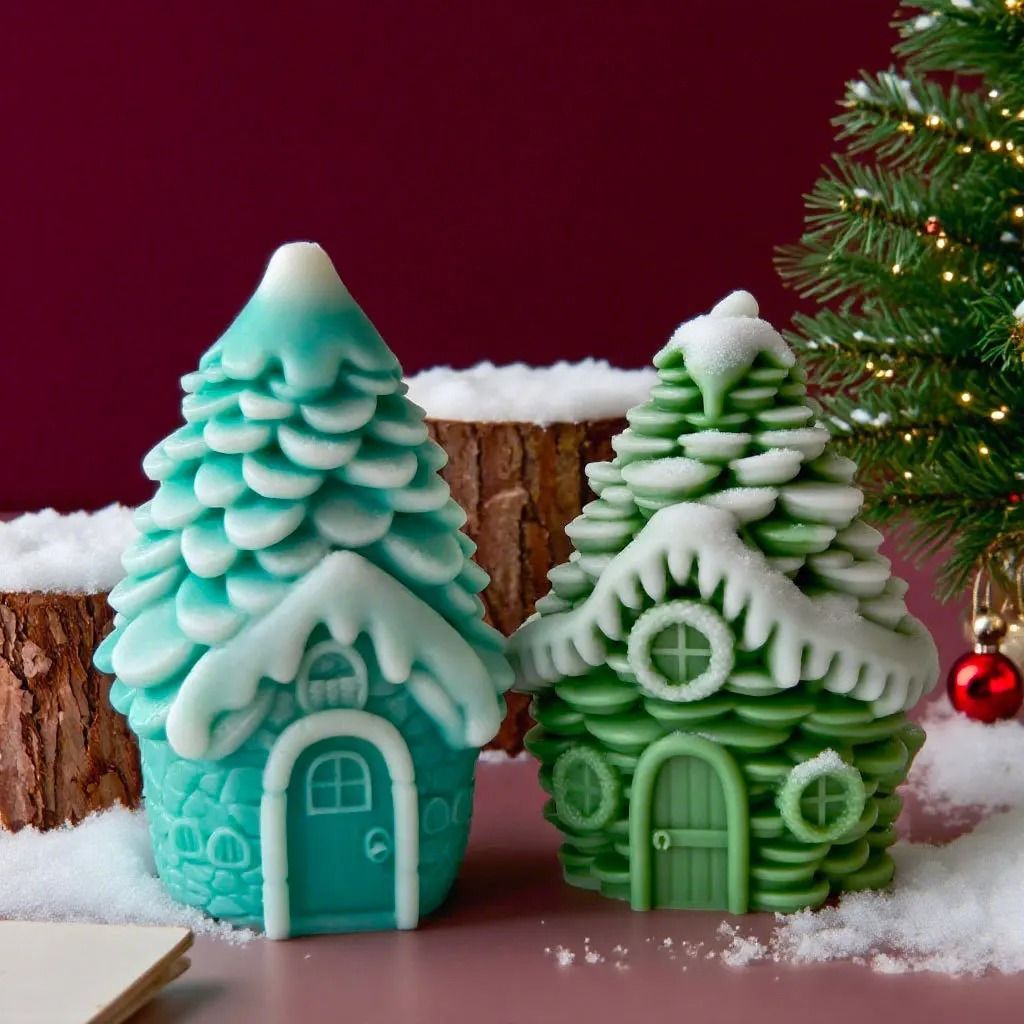 Pinecone House Candle Silicone Mold for DIY Wax and Resin Crafts