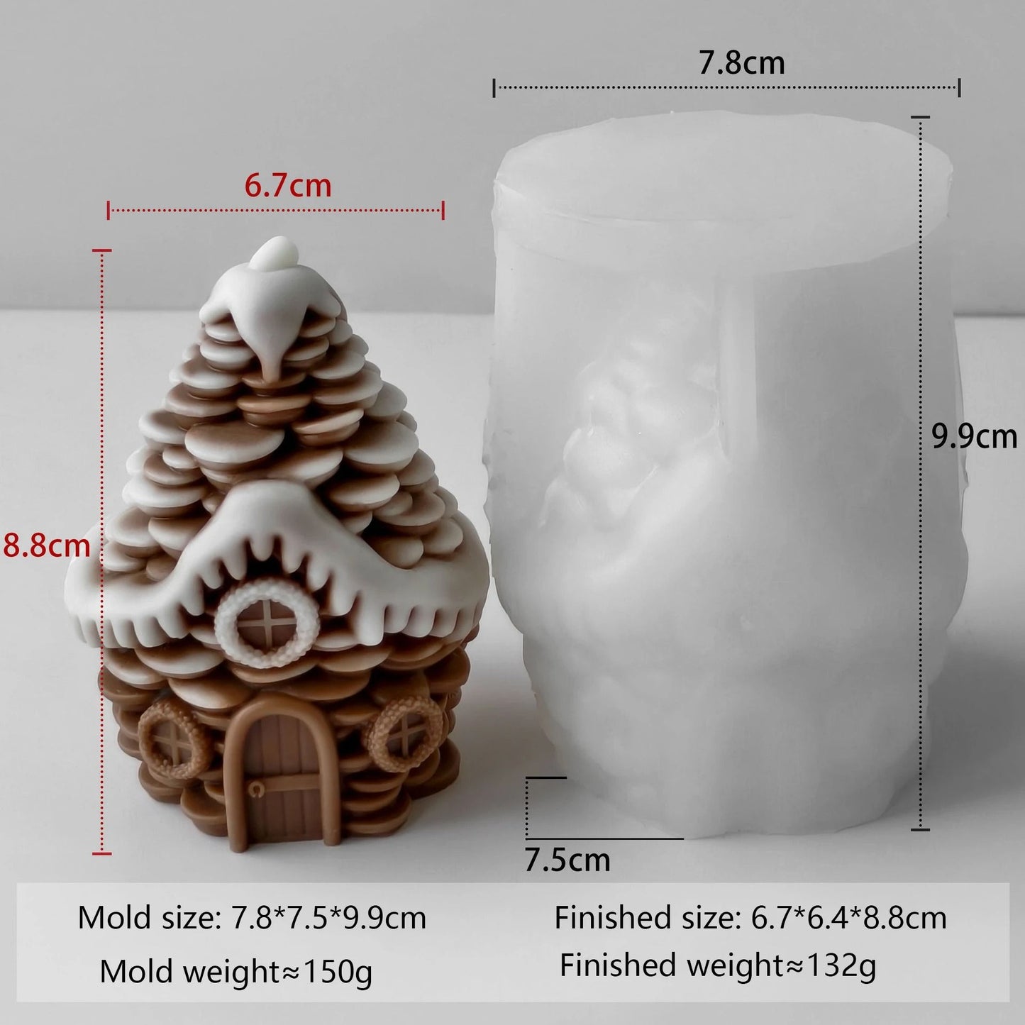 Pinecone House Candle Silicone Mold for DIY Wax and Resin Crafts