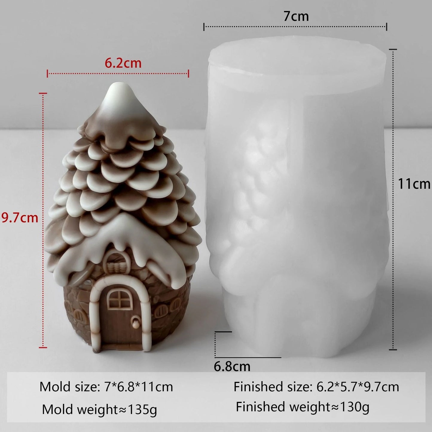 Pinecone House Candle Silicone Mold for DIY Wax and Resin Crafts