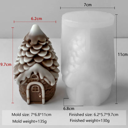 Pinecone House Candle Silicone Mold for DIY Wax and Resin Crafts