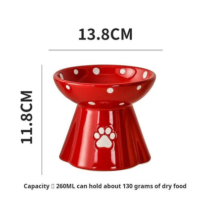 Ceramic Elevated Pet Bowl Tall Design for Cats and Dogs